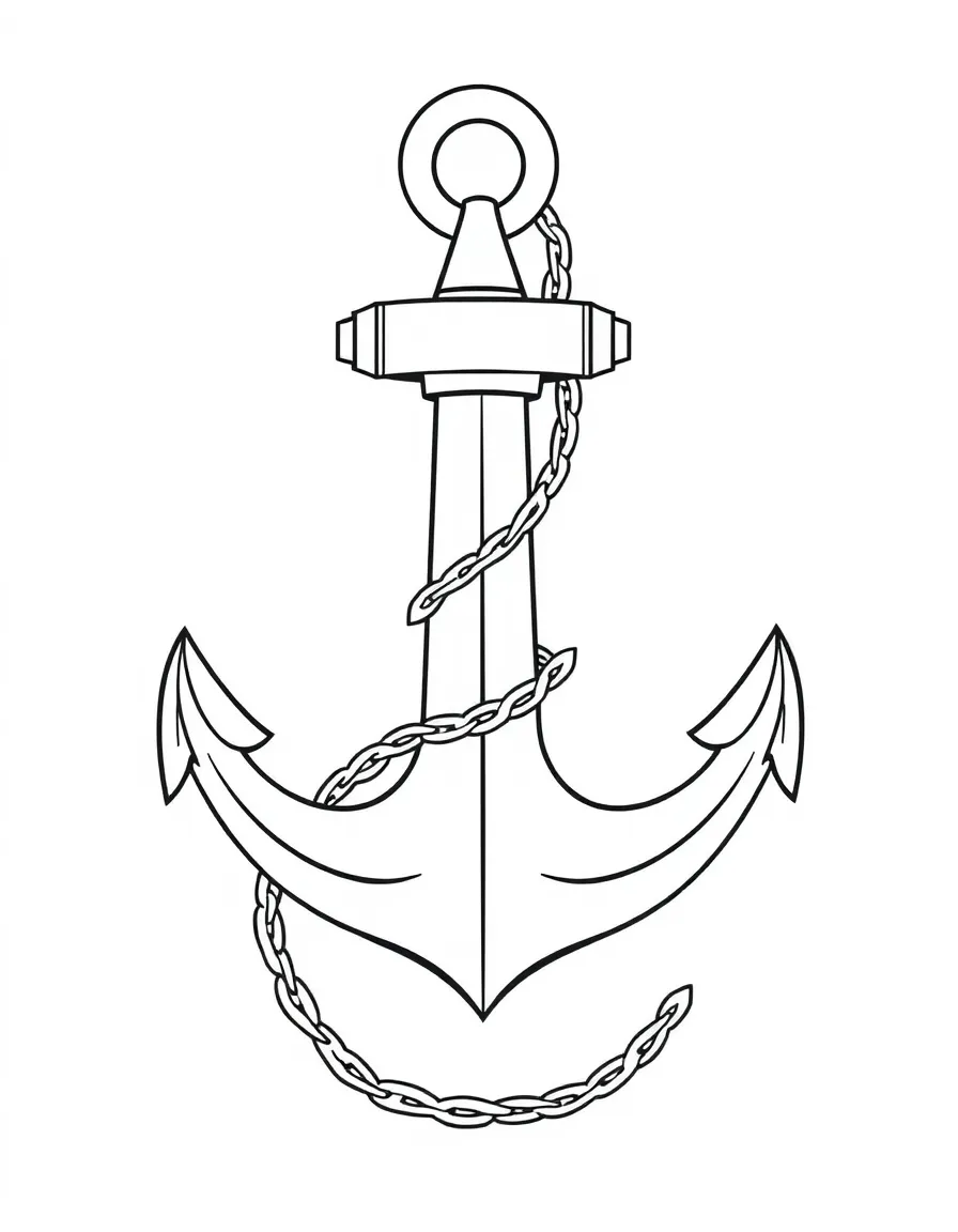 Anchor design with chain and windlass system