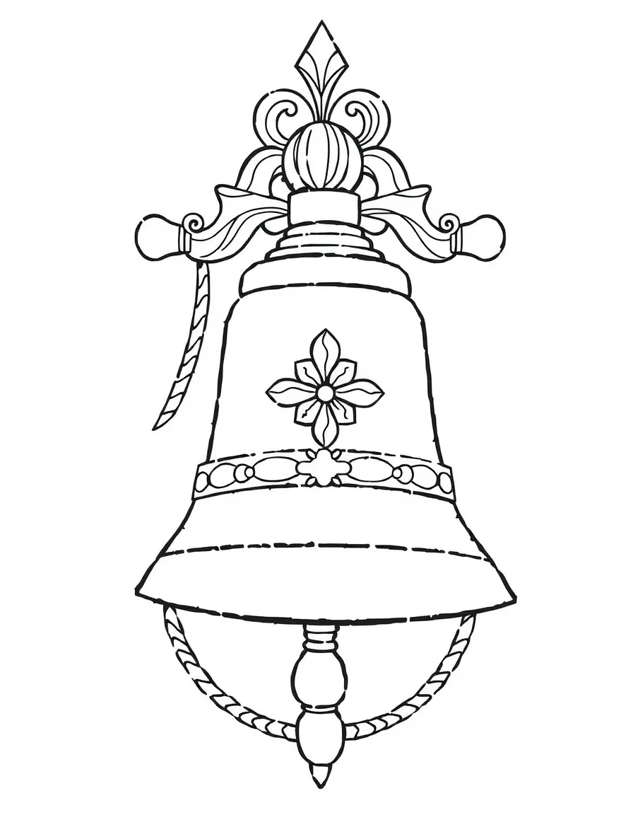 Ship's bell with decorative mounting