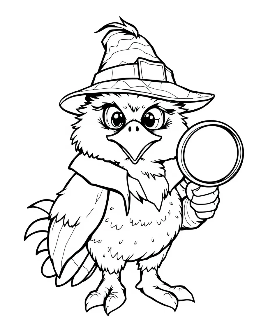 Detective griffin with magnifying glass and deerstalker hat