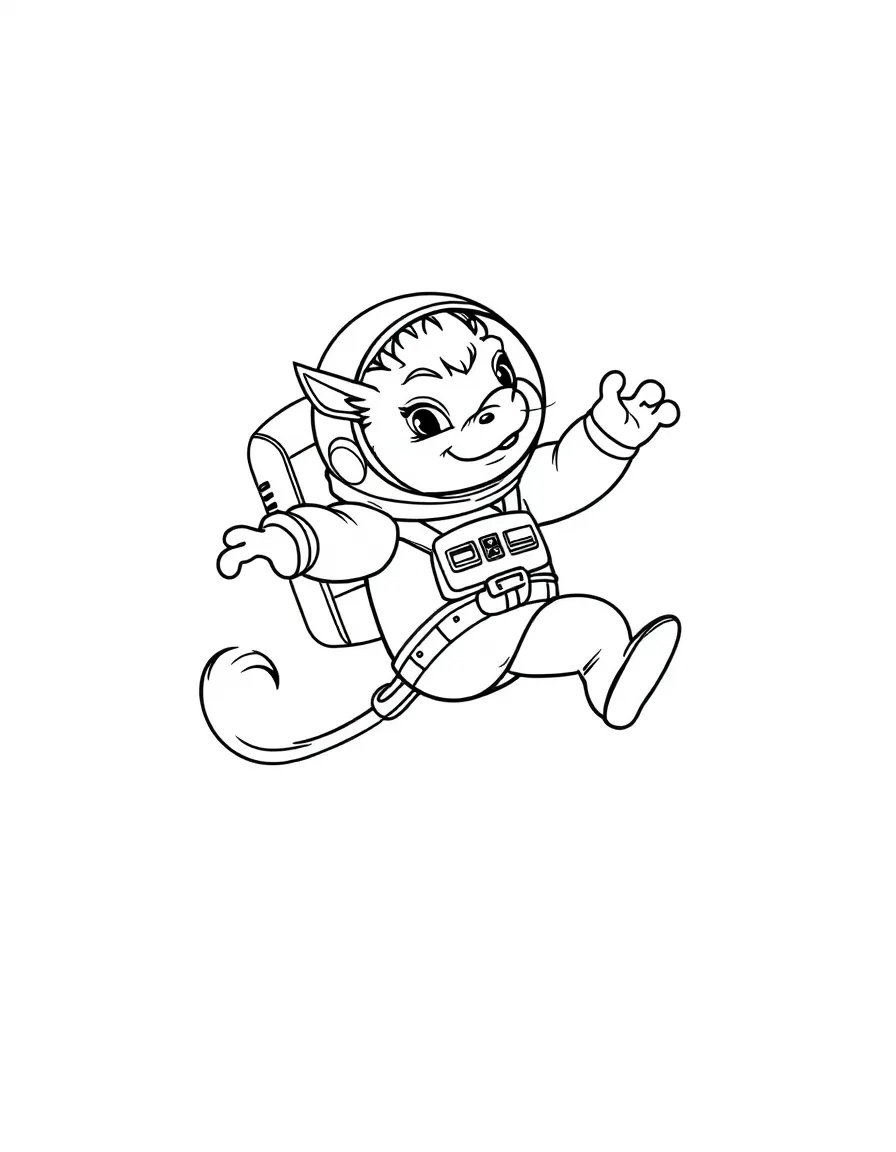 Griffin astronaut floating in space with helmet
