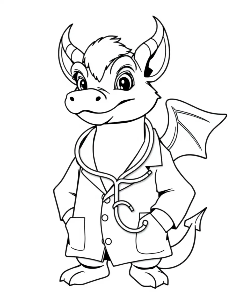 Griffin doctor with stethoscope and white coat