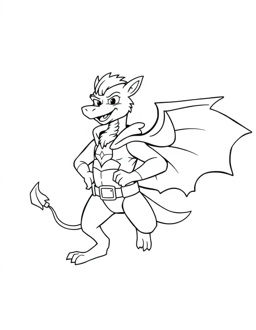 Griffin superhero with cape saving smaller creatures