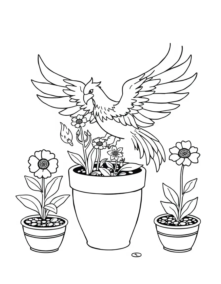 Phoenix gardener growing fire flowers in special pots