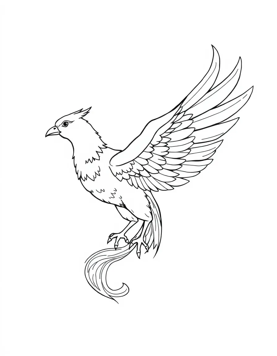 Phoenix artist creating ash drawings with its tail