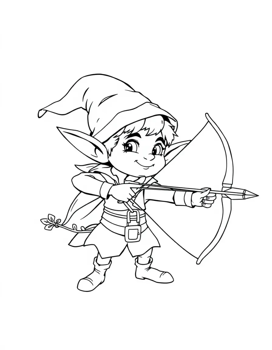 Archer elf whose arrow is stuck in its hat