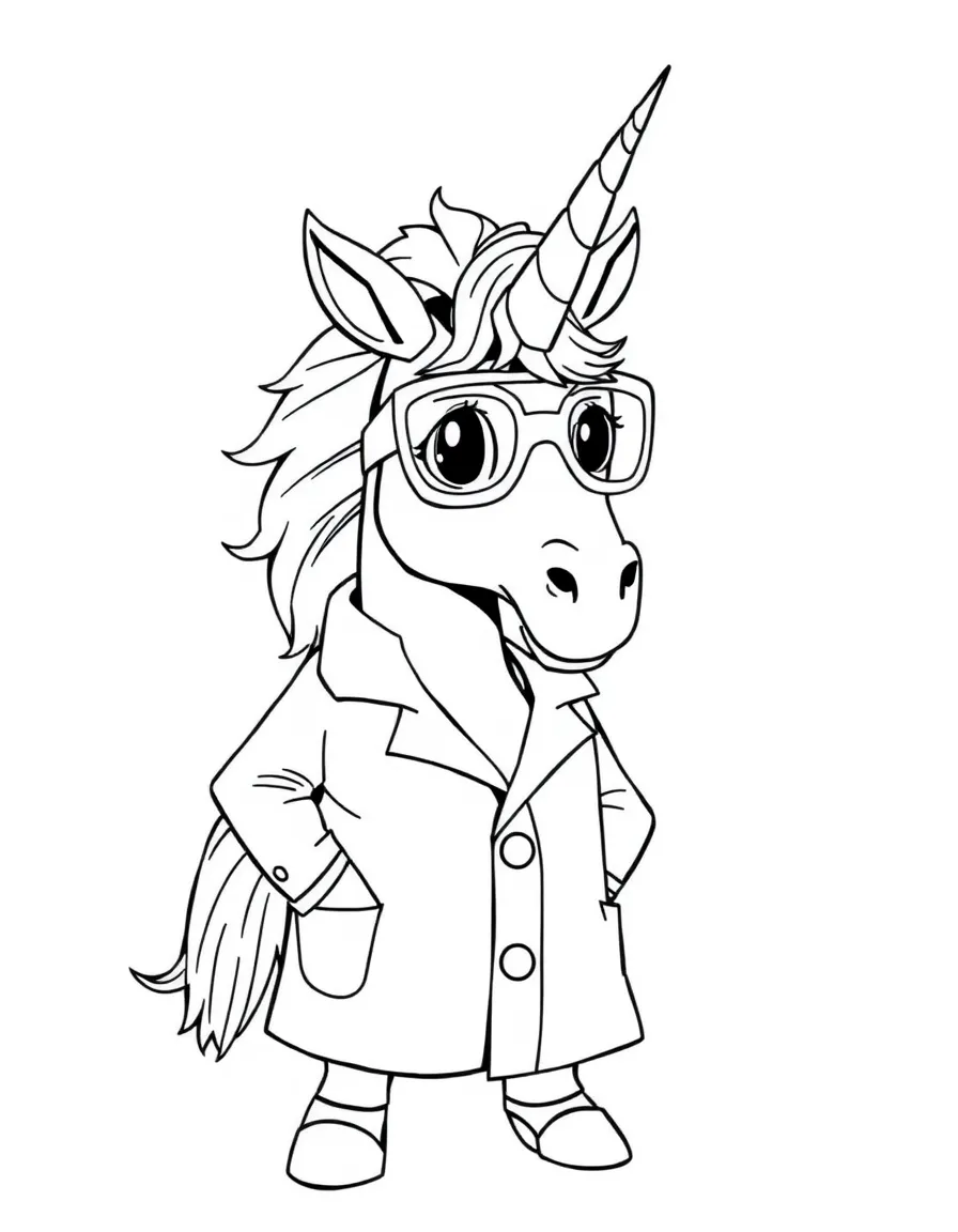 Centaur scientist in lab coat and safety goggles