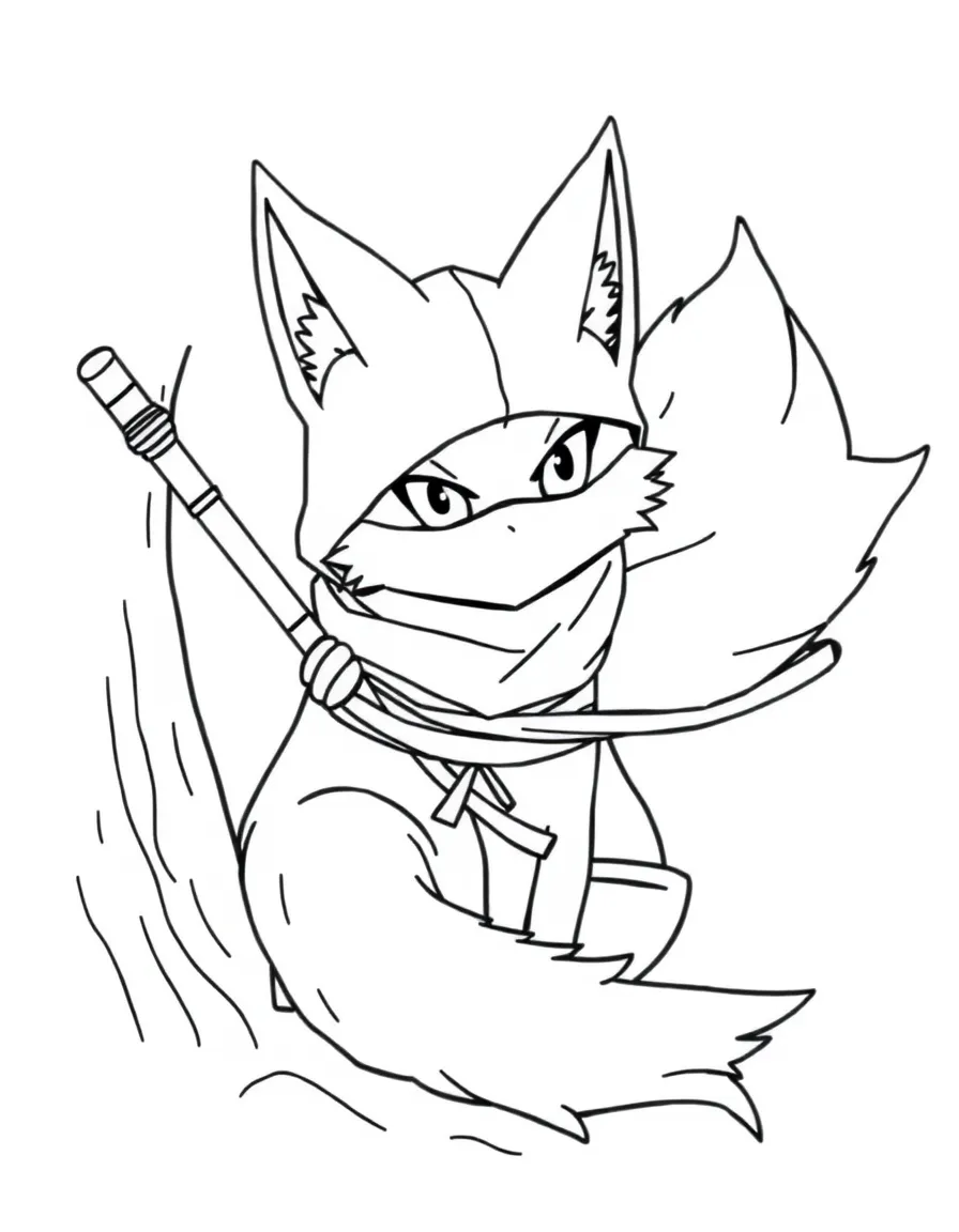 Ninja kitsune whose tails keep giving away its hiding spot