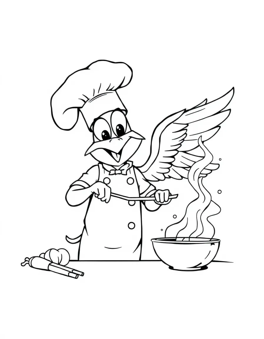Chef harpy cooking with unusual wing techniques