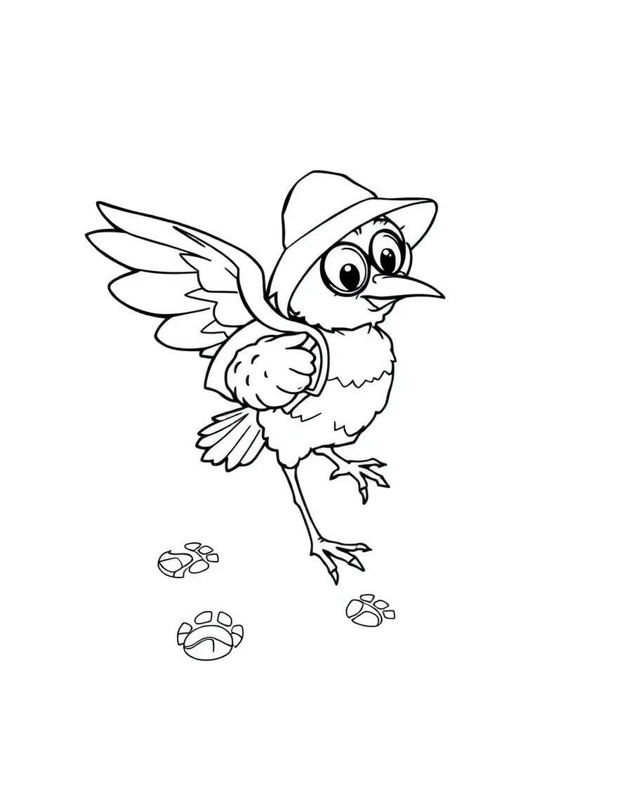 Harpy detective following footprints from above