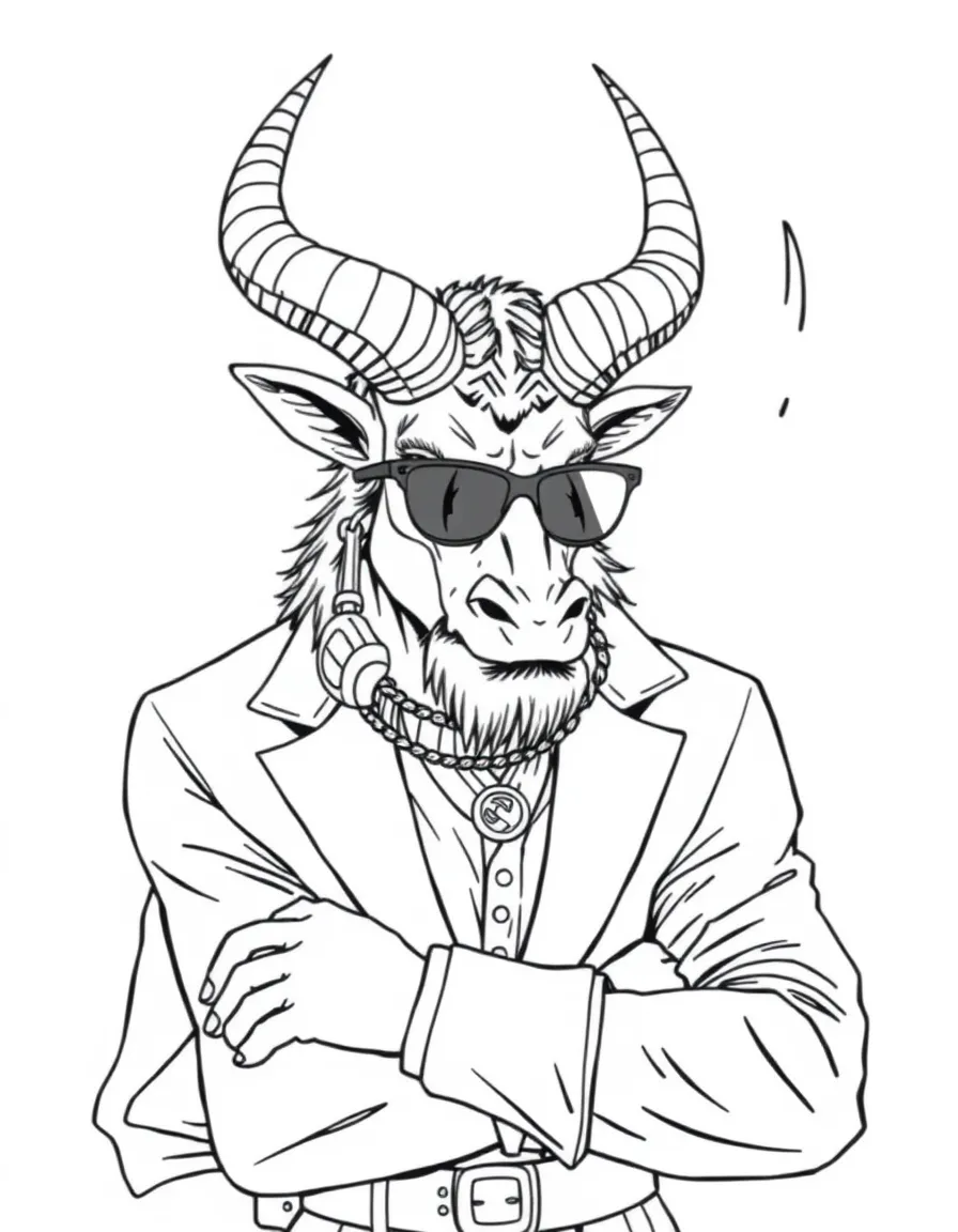 Fashion designer minotaur creating horn accessories