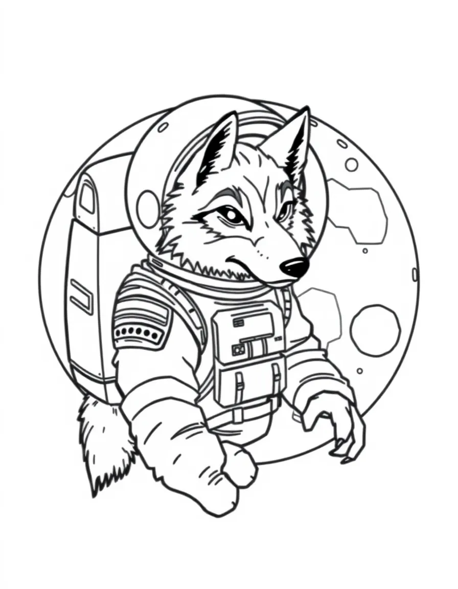 Astronaut werewolf on mission to the moon