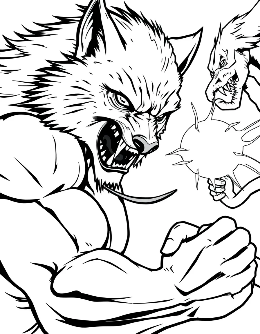 Superhero werewolf saving night creatures