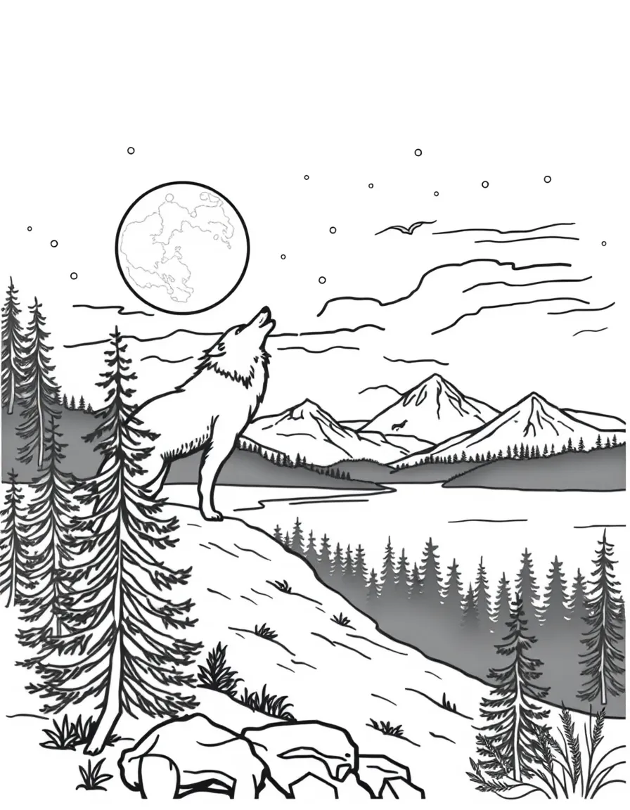 Artist werewolf painting moonlit landscapes