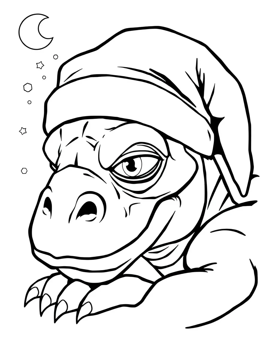 Sleepy cyclops with nightcap covering eye
