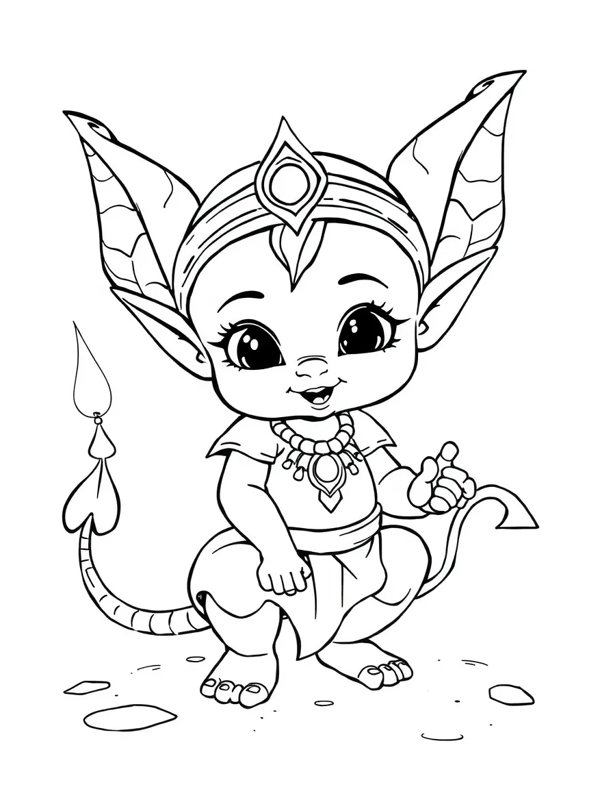 Baby djinn whose wishes always go comically wrong