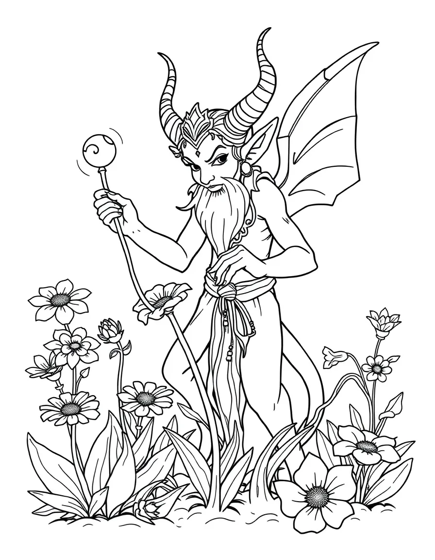 Gardener djinn growing wish-granting flowers