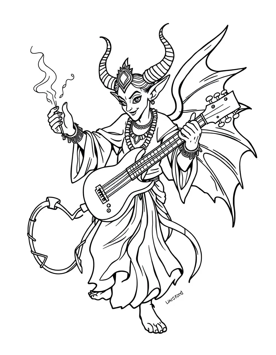 Musician djinn whose music grants dance wishes