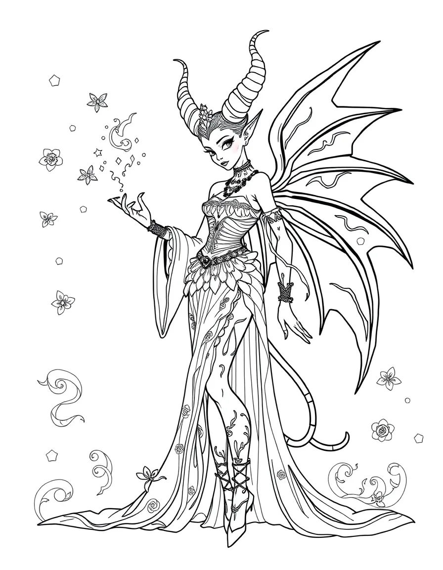 Fashion designer djinn creating magical clothing