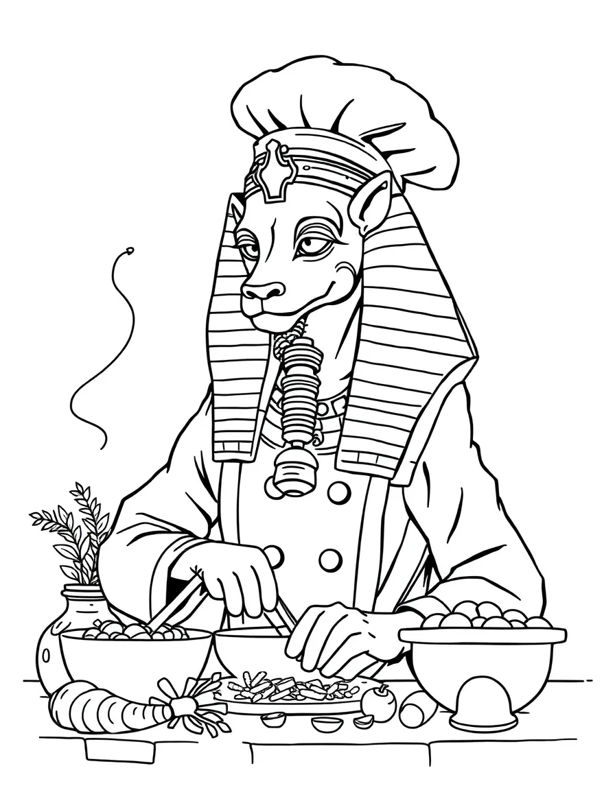 Chef sphinx cooking mysterious recipe ingredients