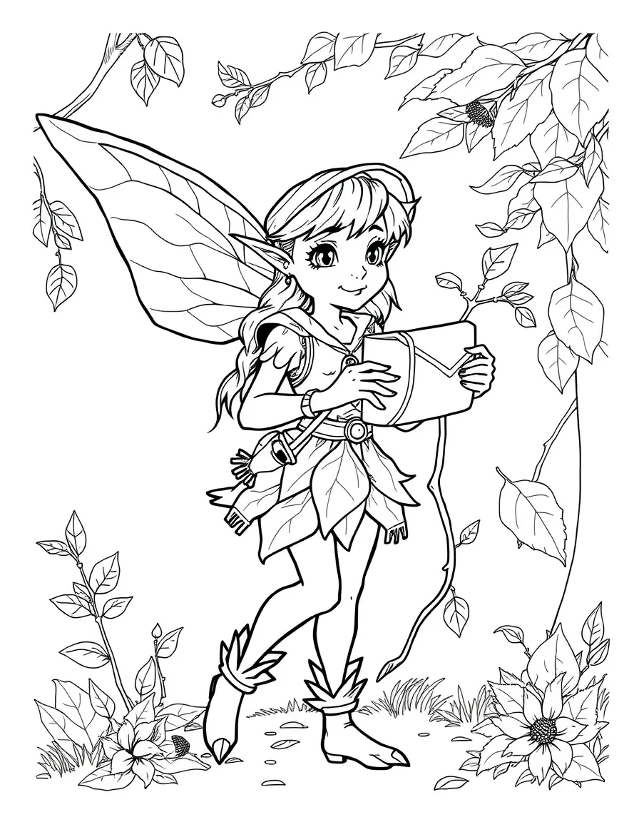 Mail carrier dryad delivering leaf-wrapped messages