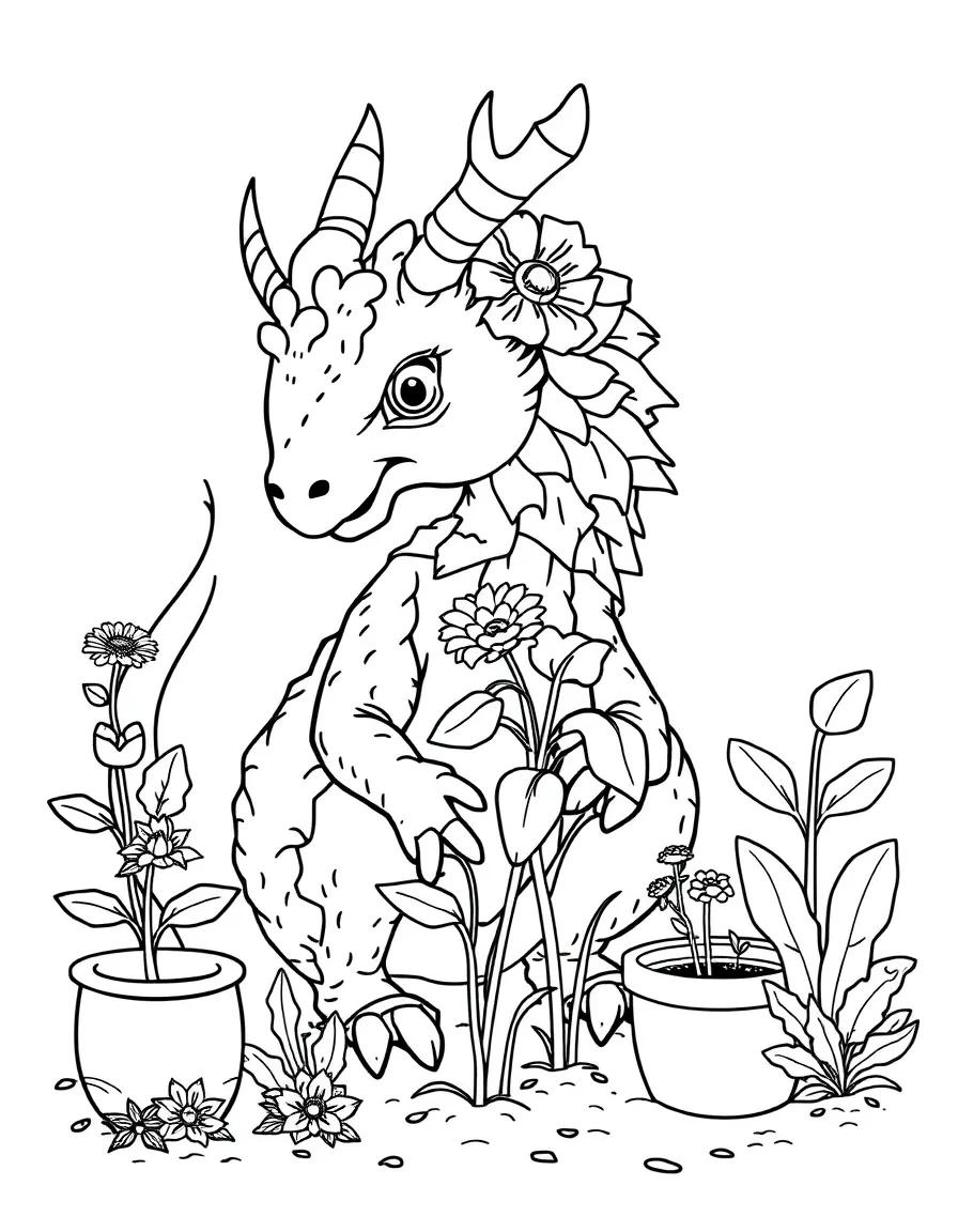 Gardener chimera planting different plants for each head
