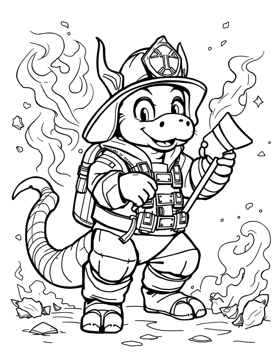Firefighter chimera using various abilities to help