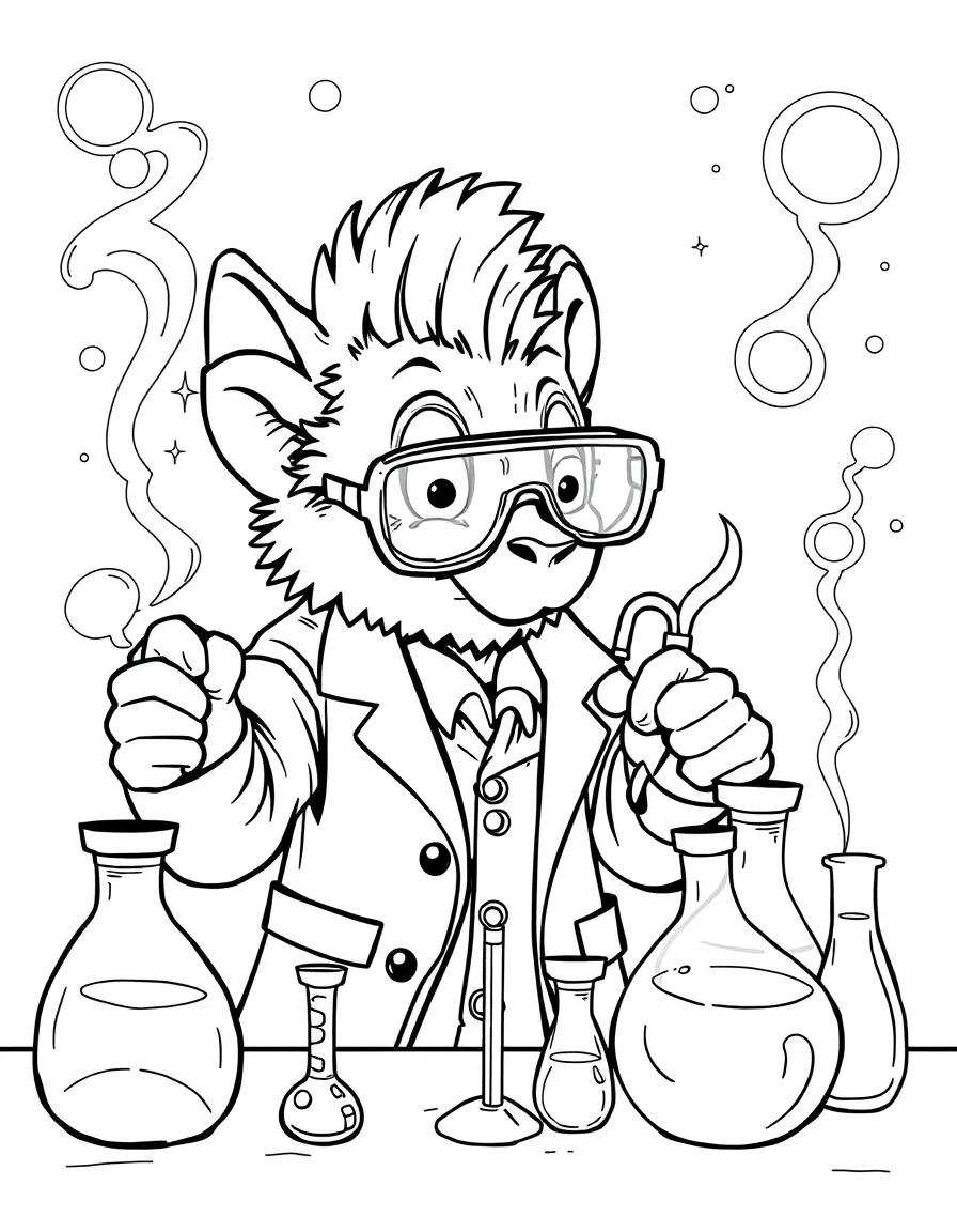 Scientist chimera conducting different experiments