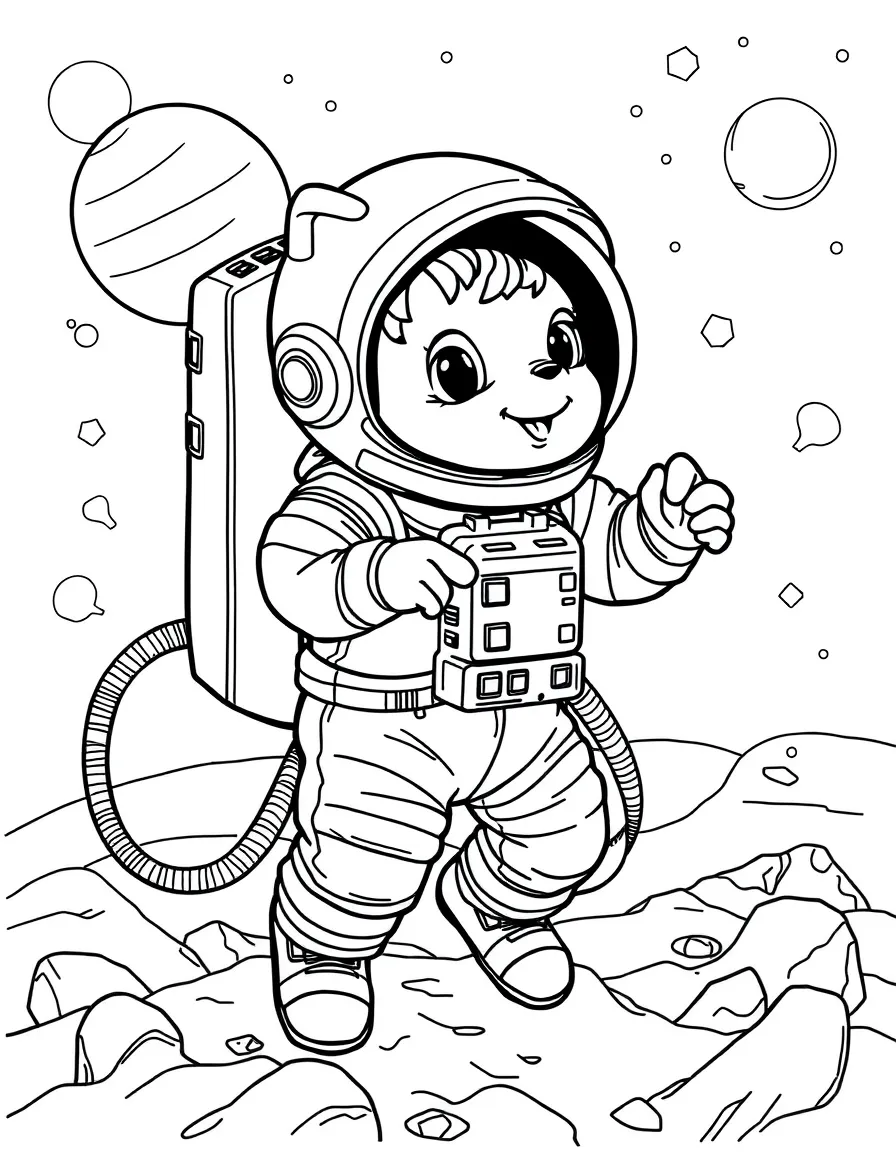 Astronaut chimera exploring with different abilities