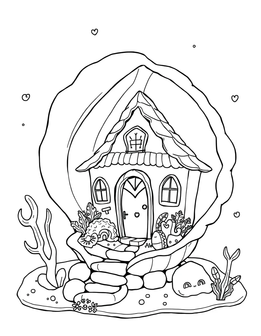 Cozy mermaid cottage built inside a giant conch shell