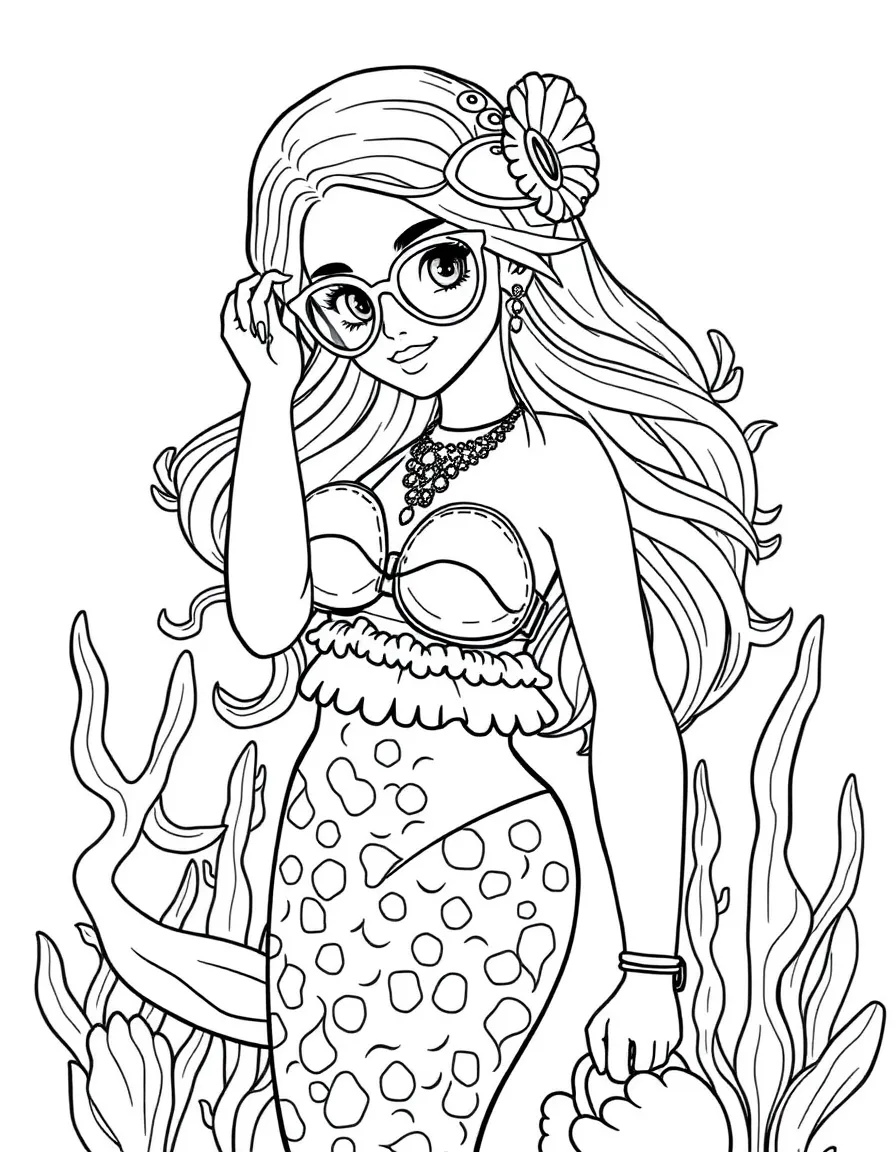 Mermaid fashionista with the latest trend: pufferfish-inspired puffy accessories