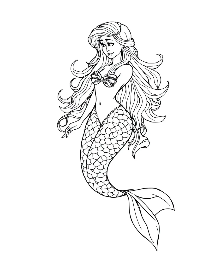 Mermaid-harpy with feathered fins instead of the typical fish tail