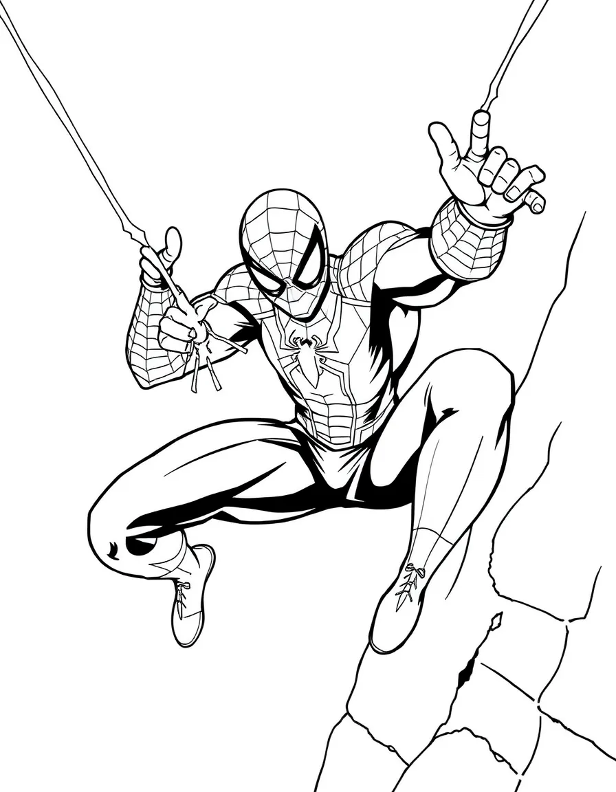 Spider-Man shooting his web from his wrist