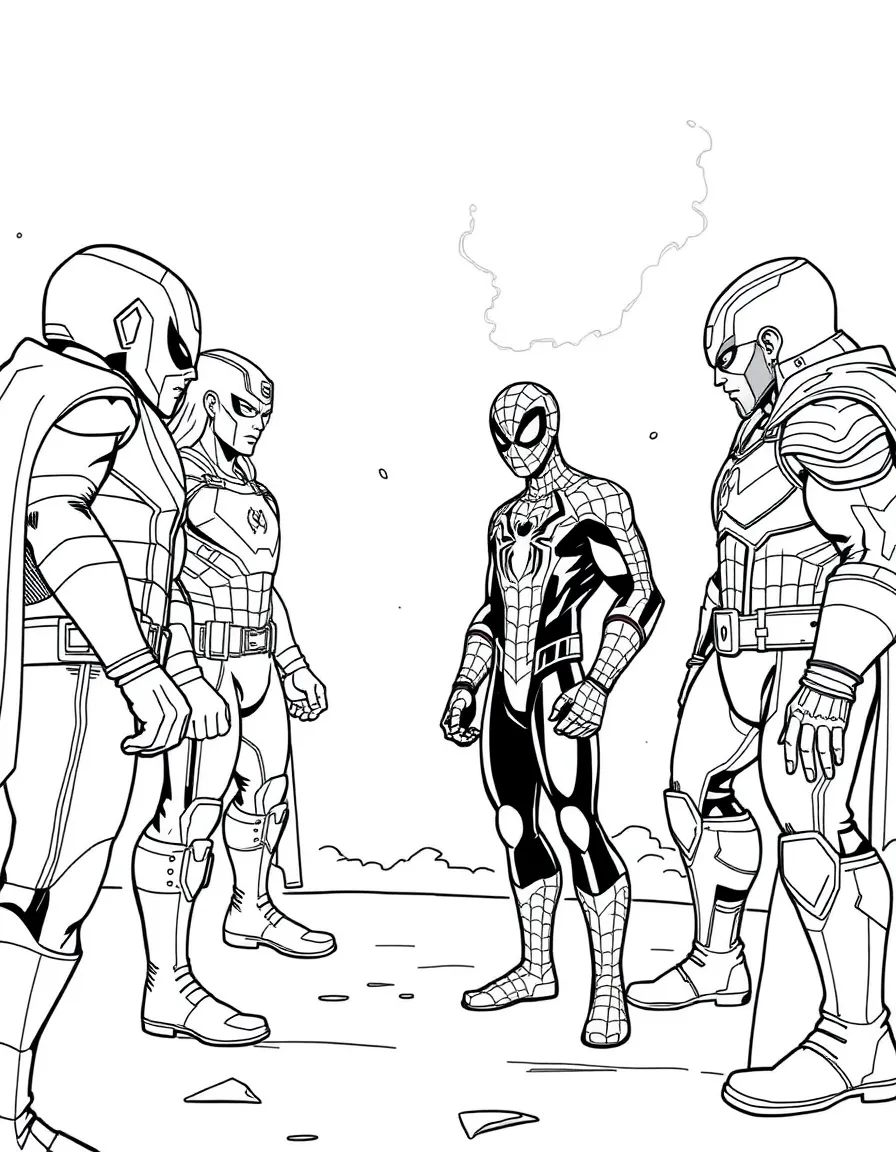 Spider-Man meeting with other Avengers heroes