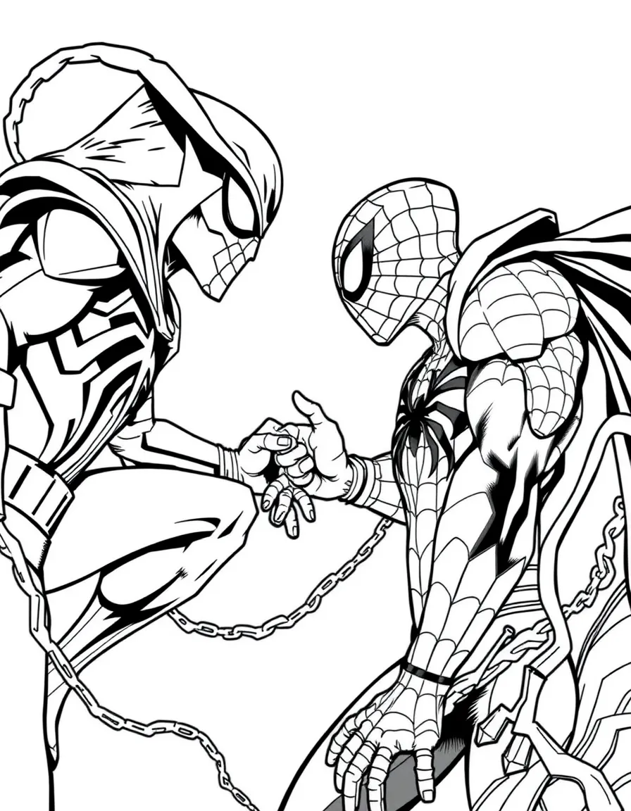 Spider-Man facing off against the Green Goblin