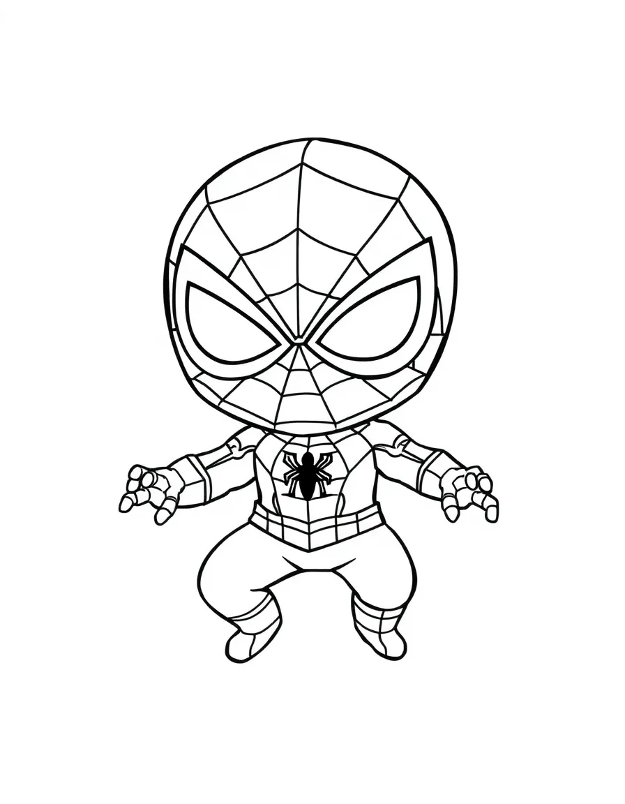 Chibi/cute style Spider-Man for younger children