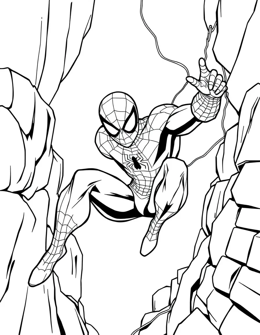 Spider-Man in a comic book panel layout page