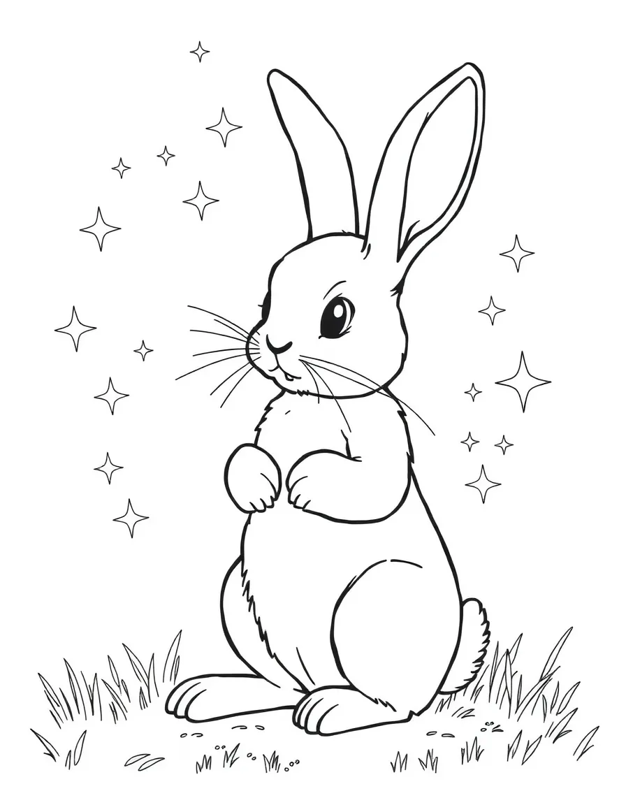 The Velveteen Rabbit becoming real with magical sparkles around him