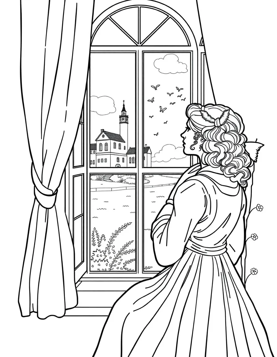 Madame Bovary by her window dreaming of another life