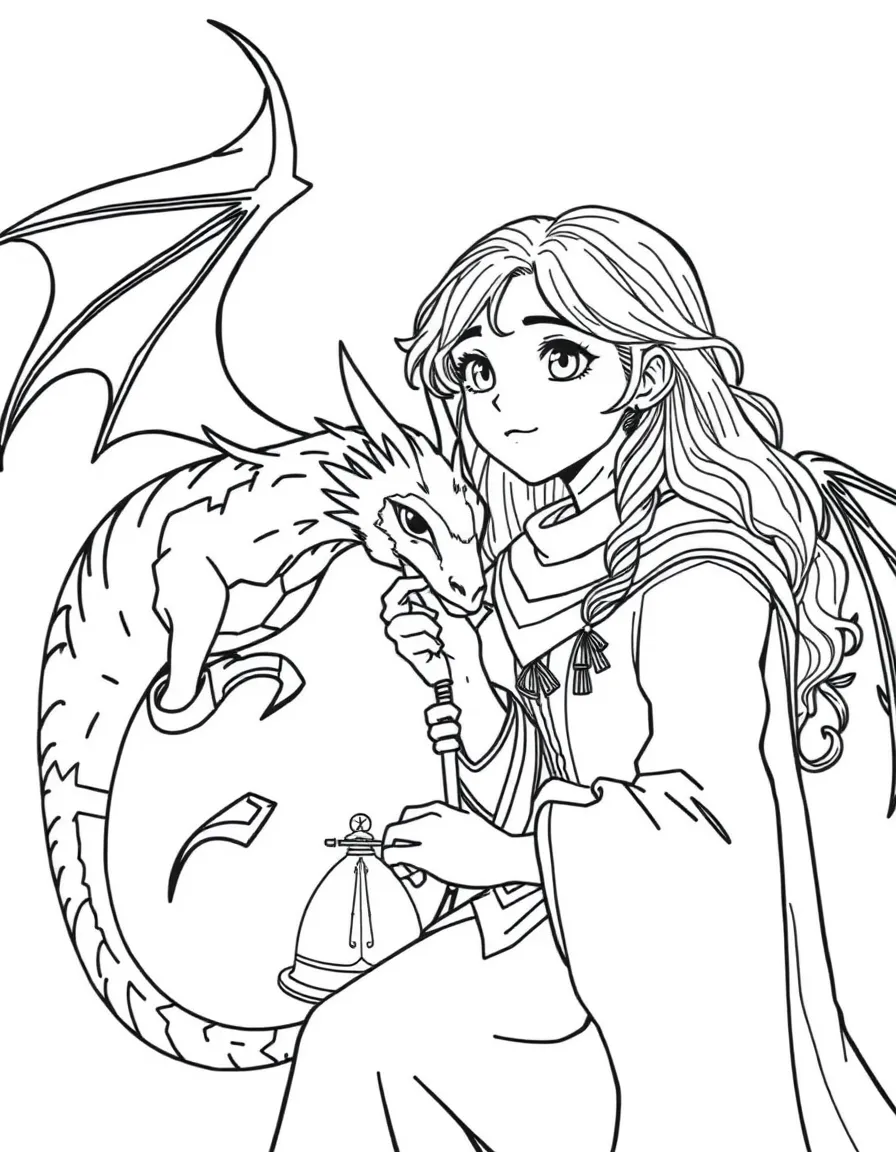 Lyra Belacqua with her daemon Pantalaimon and the alethiometer