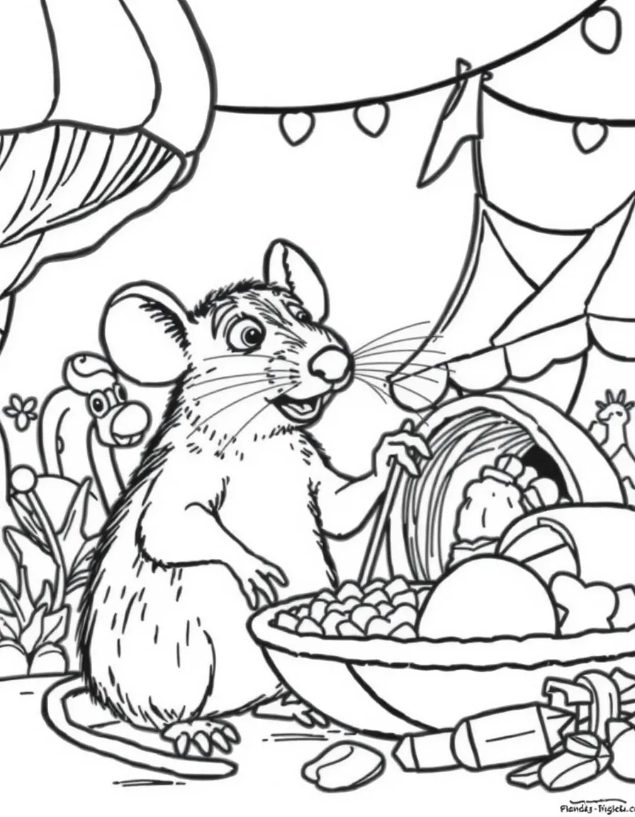Templeton the rat from "Charlotte's Web" feasting at the fair