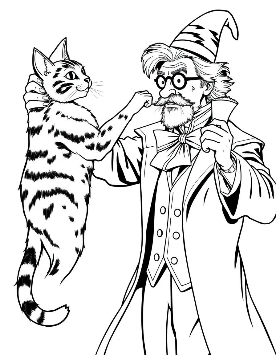 Professor McGonagall transforming from a cat to human form