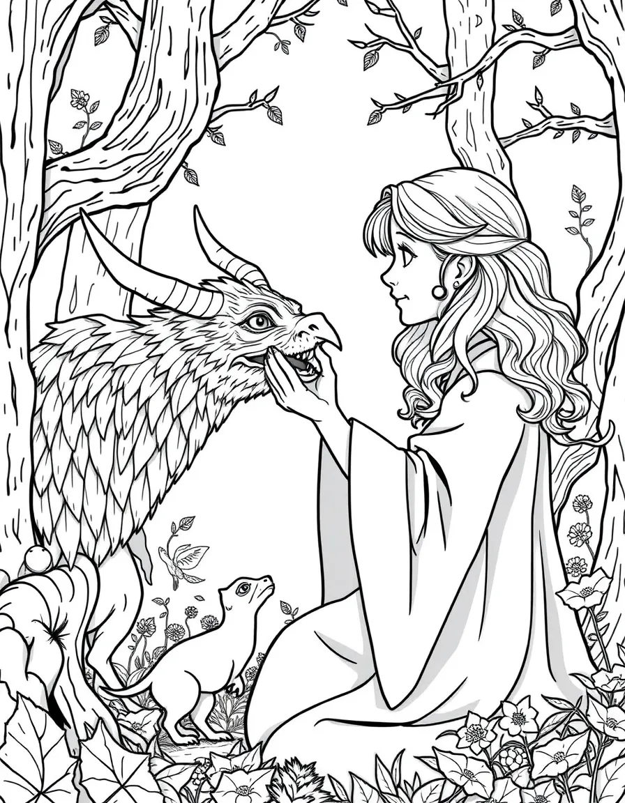 Luna Lovegood feeding thestrals in the Forbidden Forest