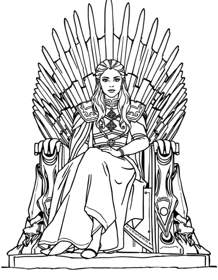 Cersei Lannister sitting on the Iron Throne