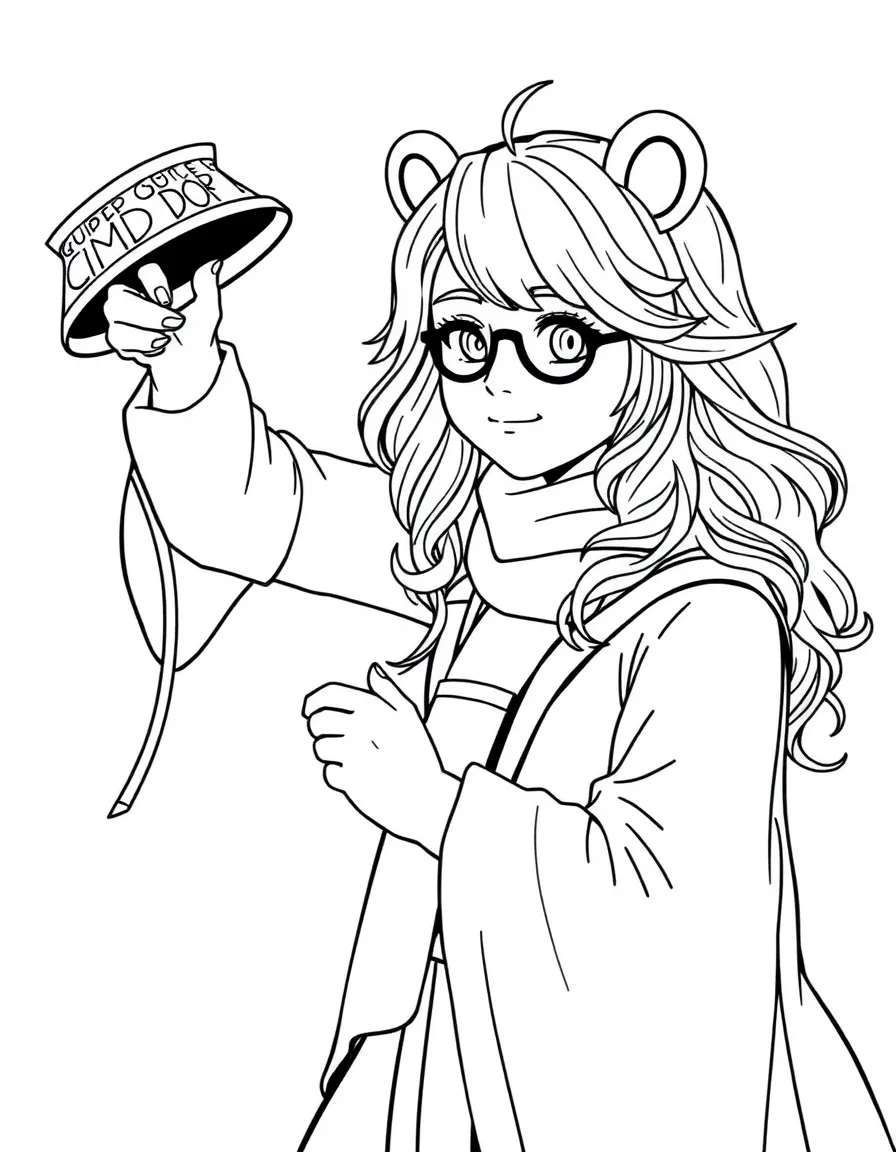 Luna Lovegood creating her lion hat to support Gryffindor
