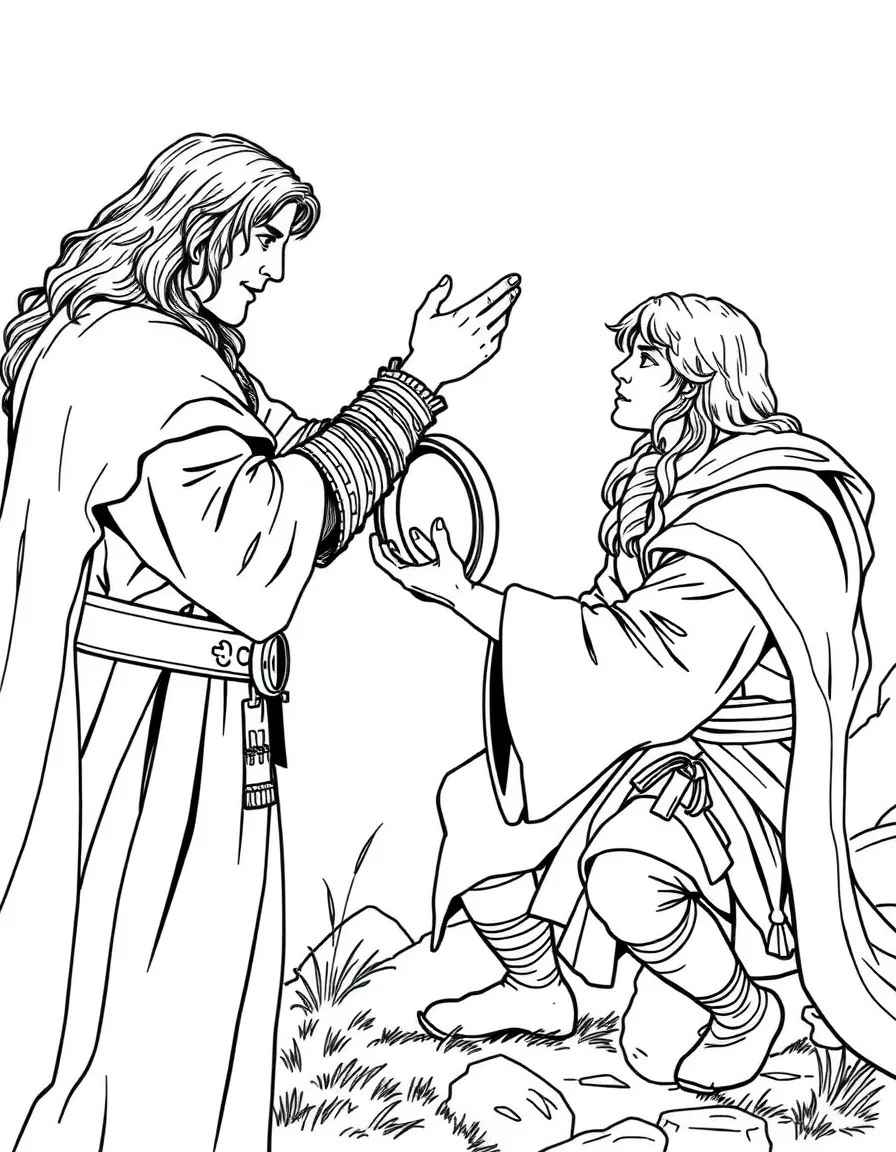 Boromir trying to take the ring from Frodo