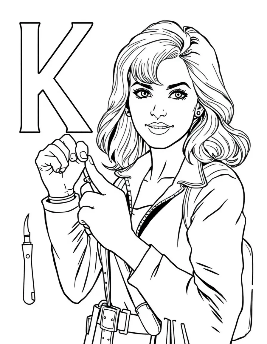 Kinsey Millhone from Sue Grafton's alphabet series with her lock-picking tools