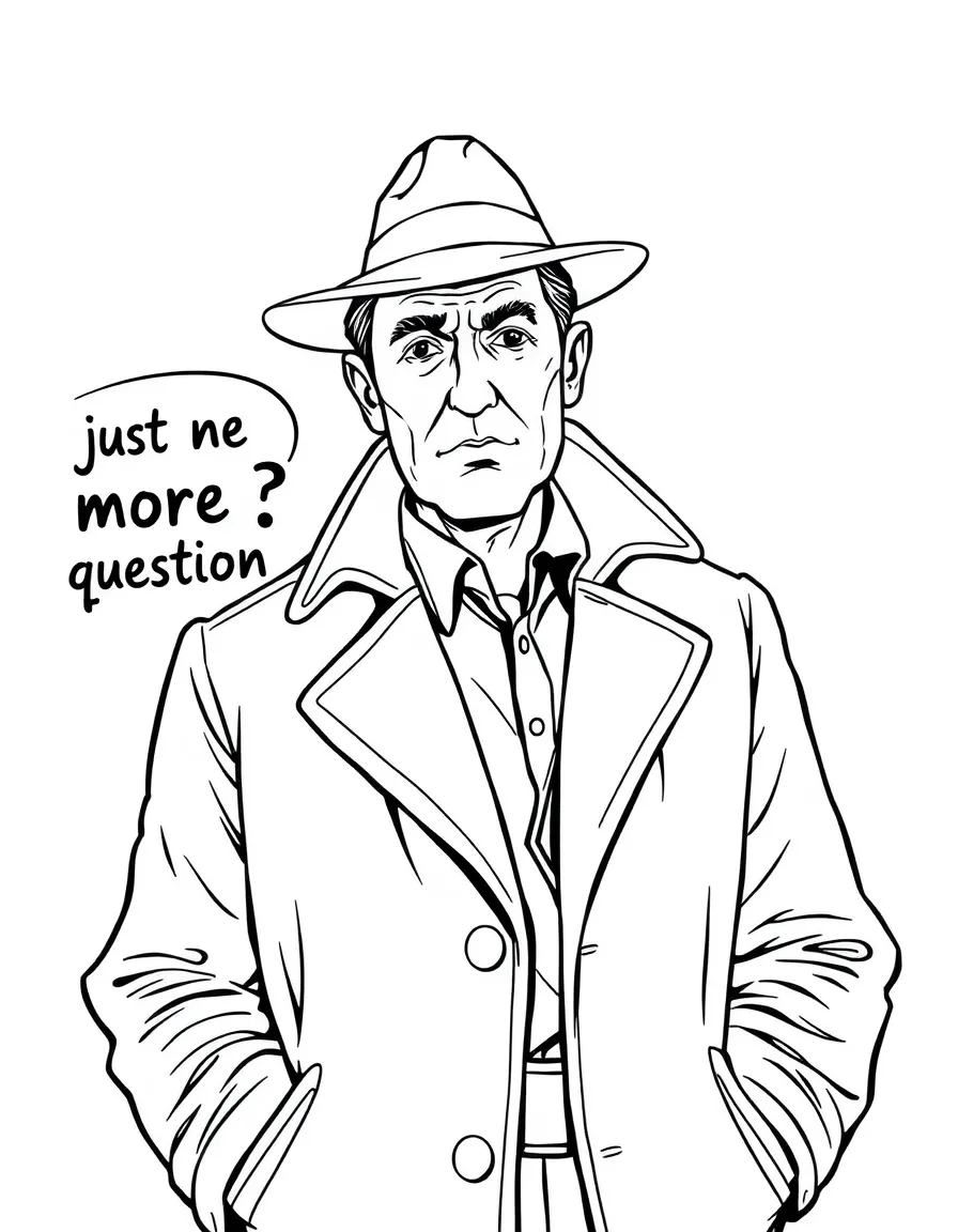 Detective Colombo in his rumpled coat with "just one more question"