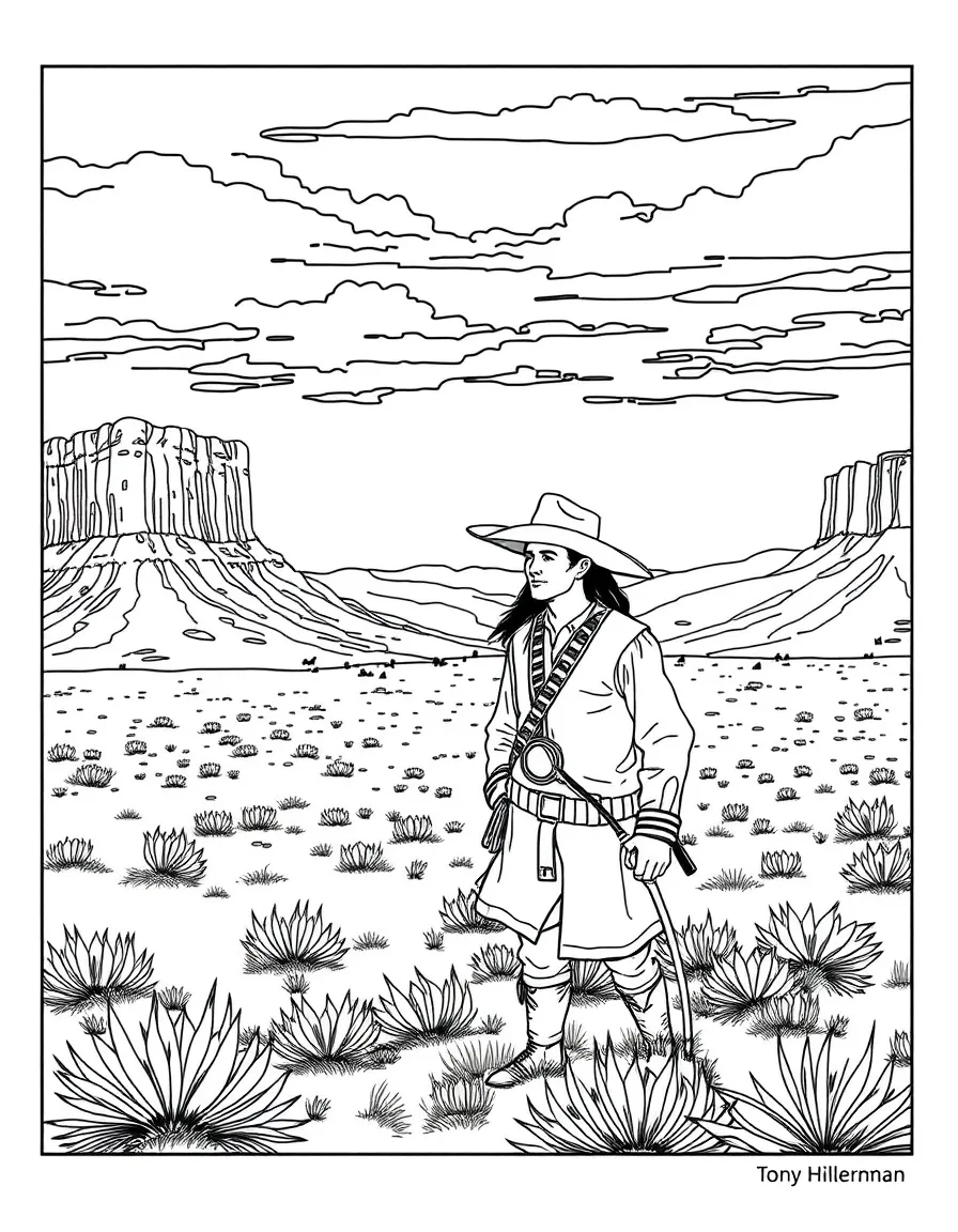 Leaphorn and Chee from Tony Hillerman's novels in the Navajo Nation landscape