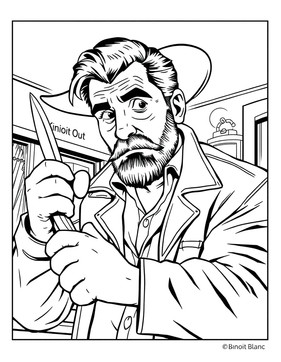 Benoit Blanc from "Knives Out" with his Southern drawl solving the mystery