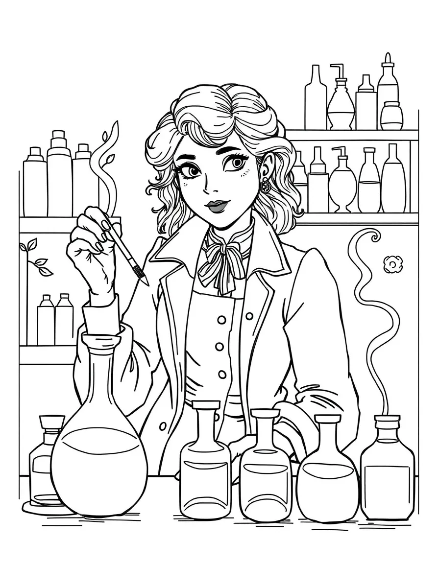 Flavia de Luce from Alan Bradley's novels with her chemistry set